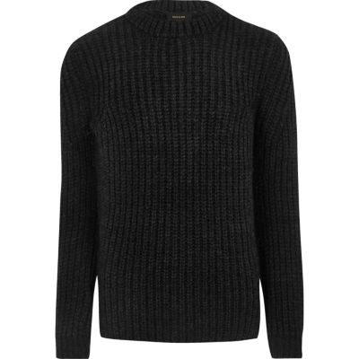 Dark grey chunky knit jumper